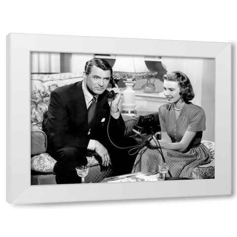 Cary Grant White Modern Wood Framed Art Print by Hollywood Photo Archive