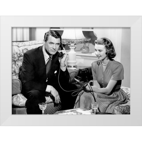 Cary Grant White Modern Wood Framed Art Print by Hollywood Photo Archive