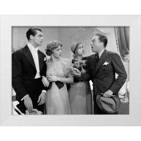 Cary Grant White Modern Wood Framed Art Print by Hollywood Photo Archive
