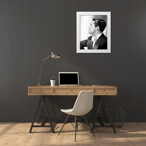 Cary Grant White Modern Wood Framed Art Print by Hollywood Photo Archive