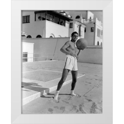 Cary Grant White Modern Wood Framed Art Print by Hollywood Photo Archive