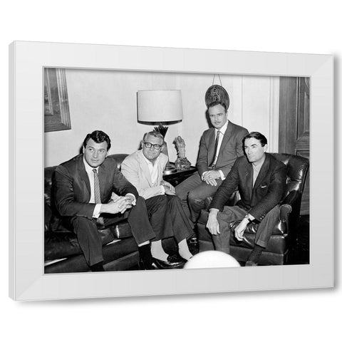 Cary Grant White Modern Wood Framed Art Print by Hollywood Photo Archive
