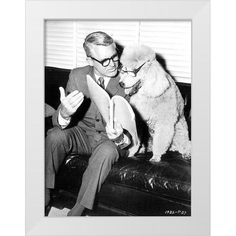 Cary Grant White Modern Wood Framed Art Print by Hollywood Photo Archive