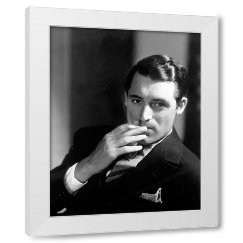 Cary Grant White Modern Wood Framed Art Print by Hollywood Photo Archive