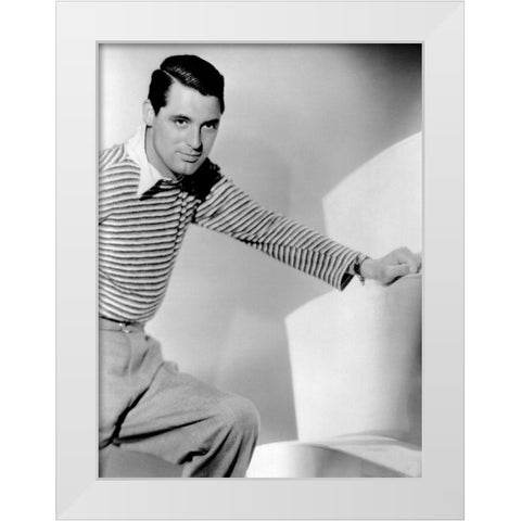 Cary Grant White Modern Wood Framed Art Print by Hollywood Photo Archive