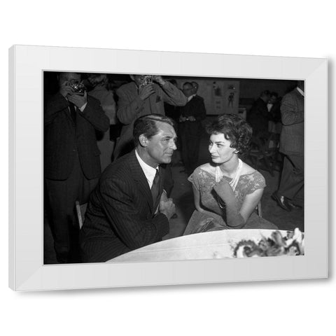 Cary Grant White Modern Wood Framed Art Print by Hollywood Photo Archive