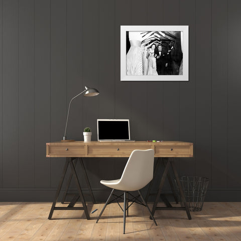 Cary Grant White Modern Wood Framed Art Print by Hollywood Photo Archive