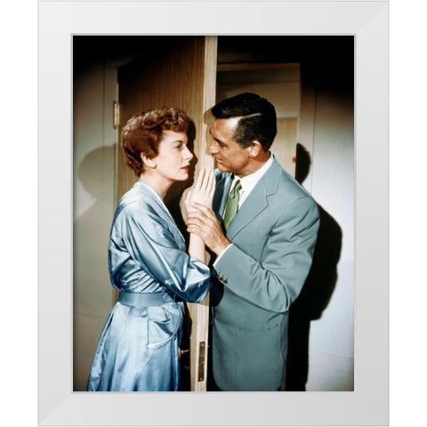 Cary Grant - An Affair to Remember White Modern Wood Framed Art Print by Hollywood Photo Archive