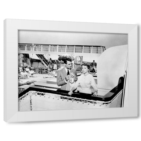 Cary Grant - An Affair to Remember White Modern Wood Framed Art Print by Hollywood Photo Archive