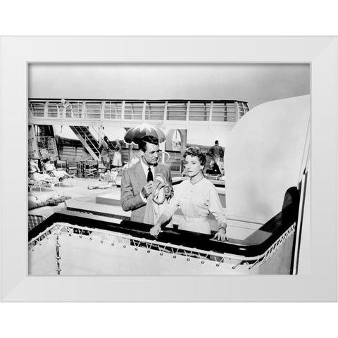 Cary Grant - An Affair to Remember White Modern Wood Framed Art Print by Hollywood Photo Archive