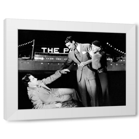 Cary Grant - Gambling Ship White Modern Wood Framed Art Print by Hollywood Photo Archive