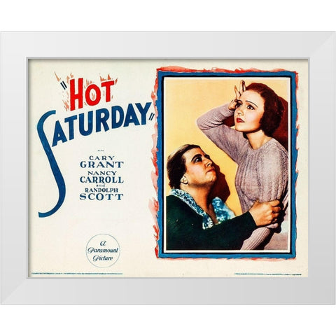Cary Grant - Hot Saturday White Modern Wood Framed Art Print by Hollywood Photo Archive