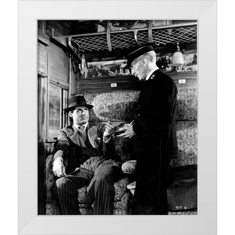 Cary Grant - Suspicion White Modern Wood Framed Art Print by Hollywood Photo Archive