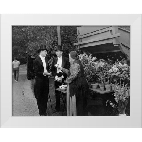 Cary Grant - Ladies Should Listen White Modern Wood Framed Art Print by Hollywood Photo Archive