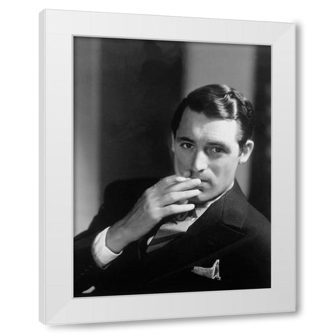 Cary Grant White Modern Wood Framed Art Print by Hollywood Photo Archive