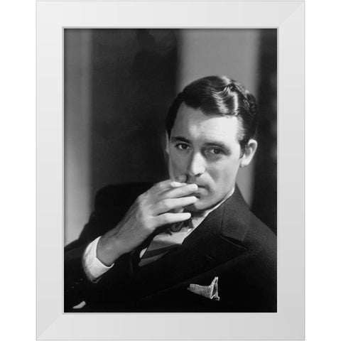 Cary Grant White Modern Wood Framed Art Print by Hollywood Photo Archive