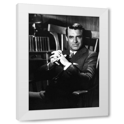 Cary Grant White Modern Wood Framed Art Print by Hollywood Photo Archive