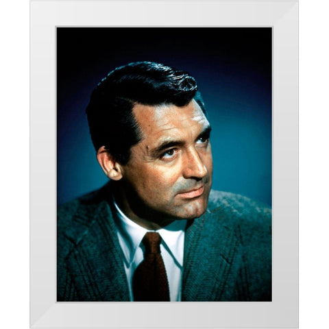 Cary Grant White Modern Wood Framed Art Print by Hollywood Photo Archive