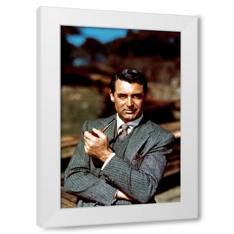 Cary Grant White Modern Wood Framed Art Print by Hollywood Photo Archive
