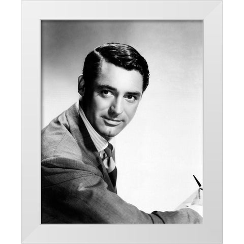 Cary Grant White Modern Wood Framed Art Print by Hollywood Photo Archive