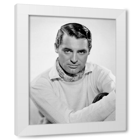 Cary Grant White Modern Wood Framed Art Print by Hollywood Photo Archive