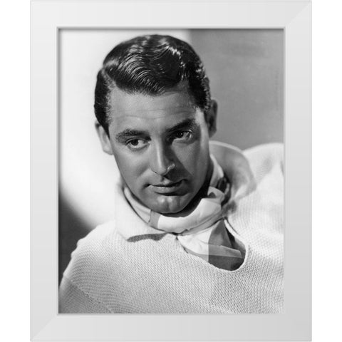 Cary Grant White Modern Wood Framed Art Print by Hollywood Photo Archive
