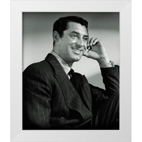 Cary Grant White Modern Wood Framed Art Print by Hollywood Photo Archive
