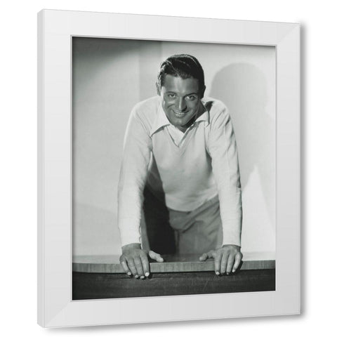 Cary Grant White Modern Wood Framed Art Print by Hollywood Photo Archive