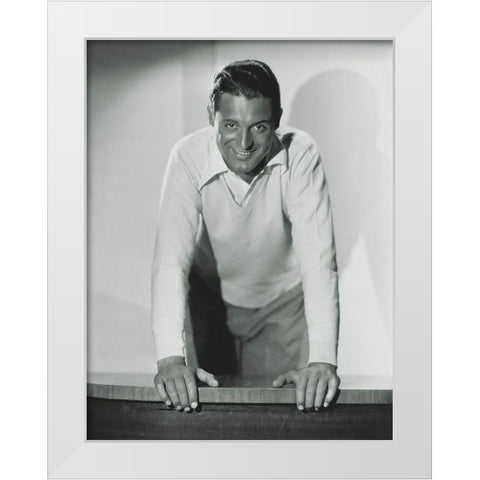 Cary Grant White Modern Wood Framed Art Print by Hollywood Photo Archive