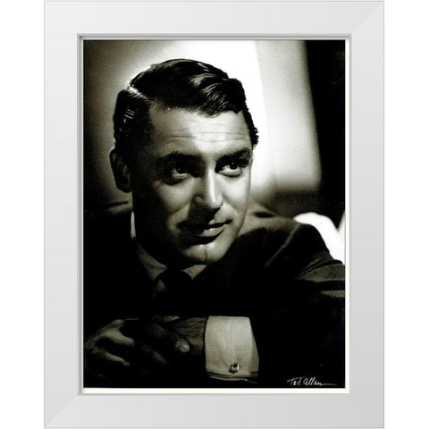 Cary Grant White Modern Wood Framed Art Print by Hollywood Photo Archive