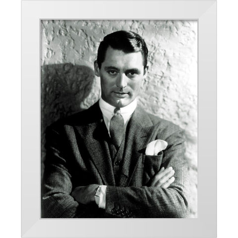 Cary Grant White Modern Wood Framed Art Print by Hollywood Photo Archive