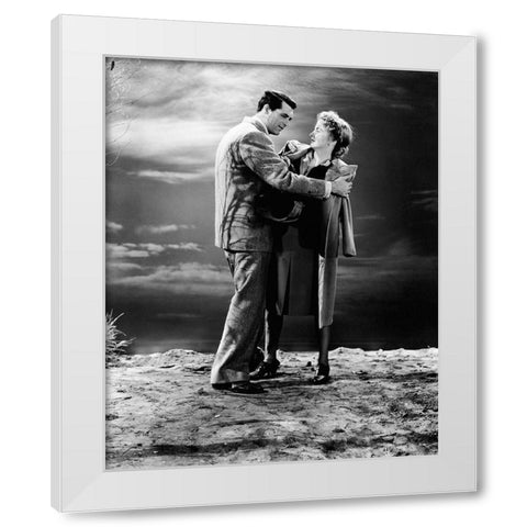 Cary Grant - Suspicion White Modern Wood Framed Art Print by Hollywood Photo Archive