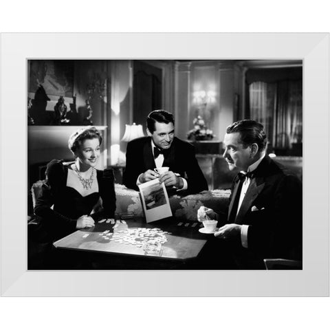 Cary Grant - Suspicion White Modern Wood Framed Art Print by Hollywood Photo Archive