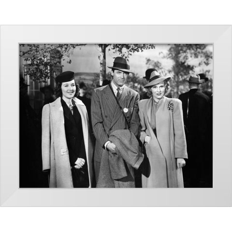 Cary Grant - Suspicion White Modern Wood Framed Art Print by Hollywood Photo Archive