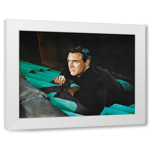 Cary Grant - To Catch A Thief White Modern Wood Framed Art Print by Hollywood Photo Archive