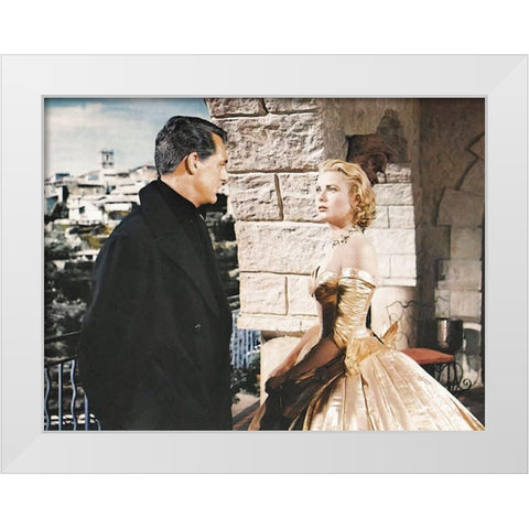 Cary Grant - To Catch A Thief White Modern Wood Framed Art Print by Hollywood Photo Archive