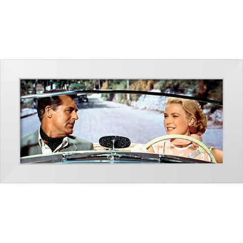 Cary Grant - To Catch A Thief White Modern Wood Framed Art Print by Hollywood Photo Archive