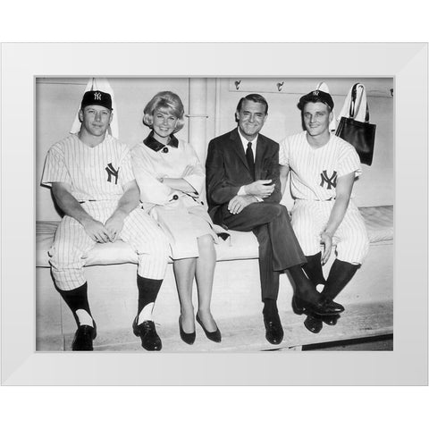 Cary Grant - That Touch of Mink White Modern Wood Framed Art Print by Hollywood Photo Archive