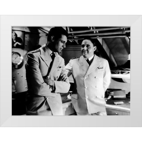 Cary Grant with Charles Laughton - The Devil and Deep White Modern Wood Framed Art Print by Hollywood Photo Archive