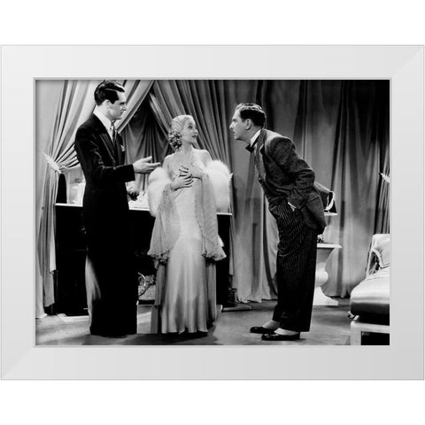 Cary Grant with Genevieve Tobin - Kiss and Make Up White Modern Wood Framed Art Print by Hollywood Photo Archive