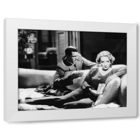 Cary Grant with Marlene Dietrich - Blonde Venus White Modern Wood Framed Art Print by Hollywood Photo Archive
