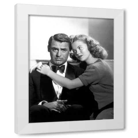Cary Grant with Shirley Temple - The Bachelor and the Bobby-Soxer White Modern Wood Framed Art Print by Hollywood Photo Archive