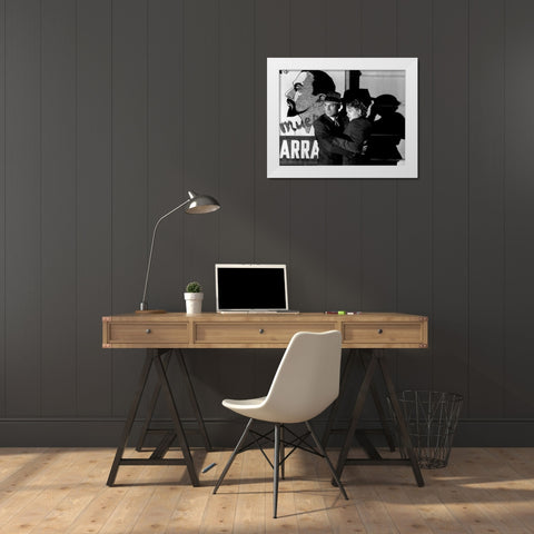 Cary Grant - Crisis White Modern Wood Framed Art Print by Hollywood Photo Archive