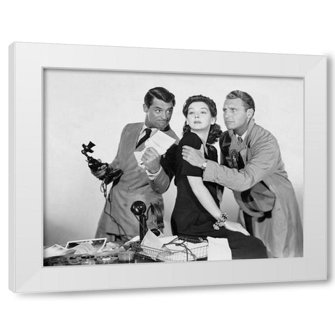Cary Grant - His Girl Friday White Modern Wood Framed Art Print by Hollywood Photo Archive