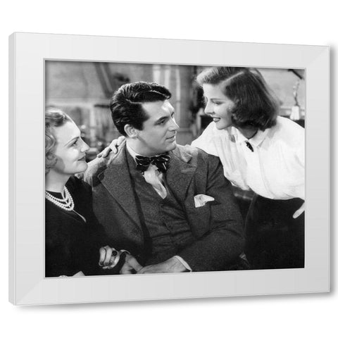 Cary Grant - Holiday White Modern Wood Framed Art Print by Hollywood Photo Archive