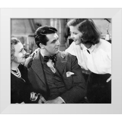 Cary Grant - Holiday White Modern Wood Framed Art Print by Hollywood Photo Archive