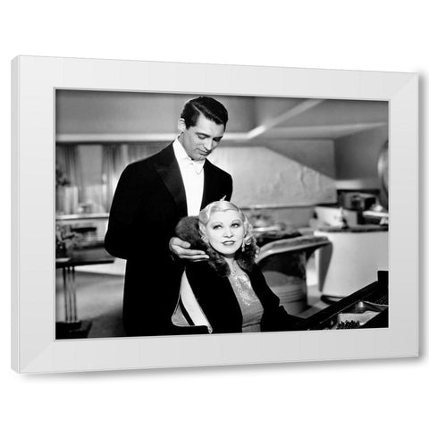 Cary Grant with Mae West - Im No Angel White Modern Wood Framed Art Print by Hollywood Photo Archive