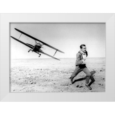 Cary Grant - North by Northwest White Modern Wood Framed Art Print by Hollywood Photo Archive