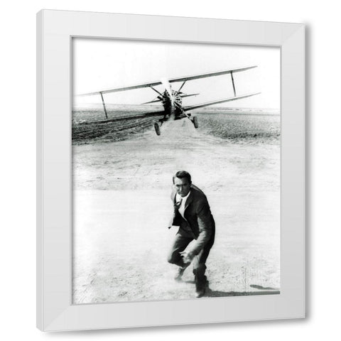 Cary Grant - North by Northwest White Modern Wood Framed Art Print by Hollywood Photo Archive