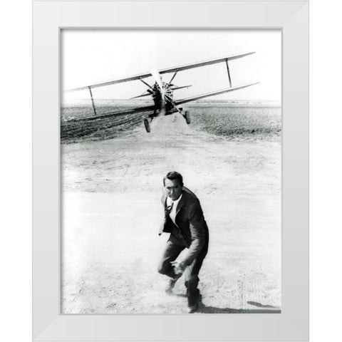 Cary Grant - North by Northwest White Modern Wood Framed Art Print by Hollywood Photo Archive